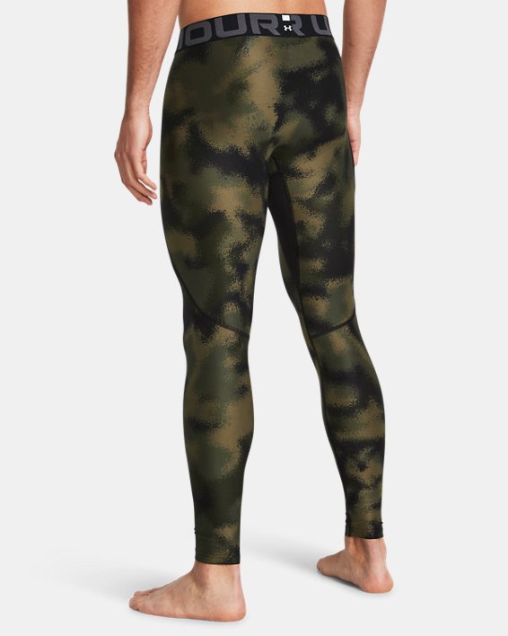 Men's HeatGear® Printed Leggings, Green, pdpMainDesktop image number 1